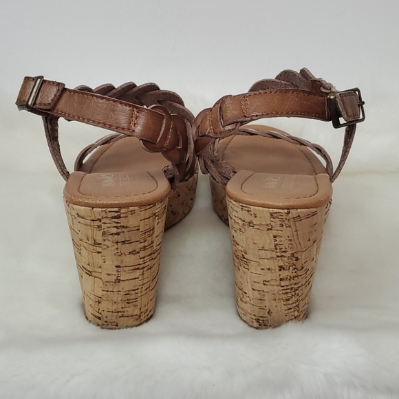 Coach and Four cork sandals brown strap leather strips women size 9M - Picture 4 of 12